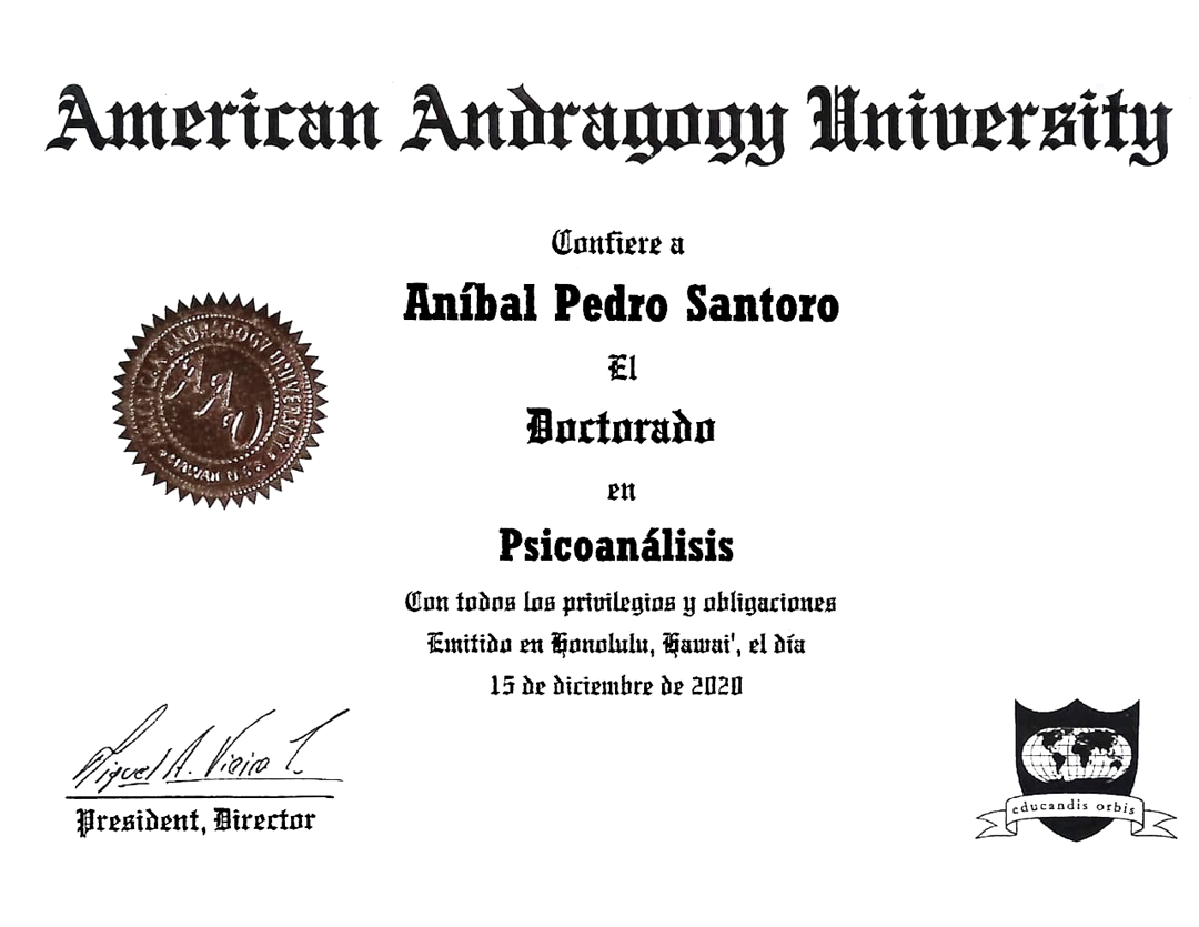 Dr. Aníbal P Santoro - Dottore in psicoanalisi
