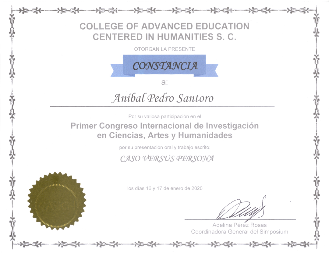 Dr. Aníbal P Santoro - Primer Congreso CAECH